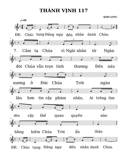THÁNH VỊNH 117- Đáp 7 - Kim Long