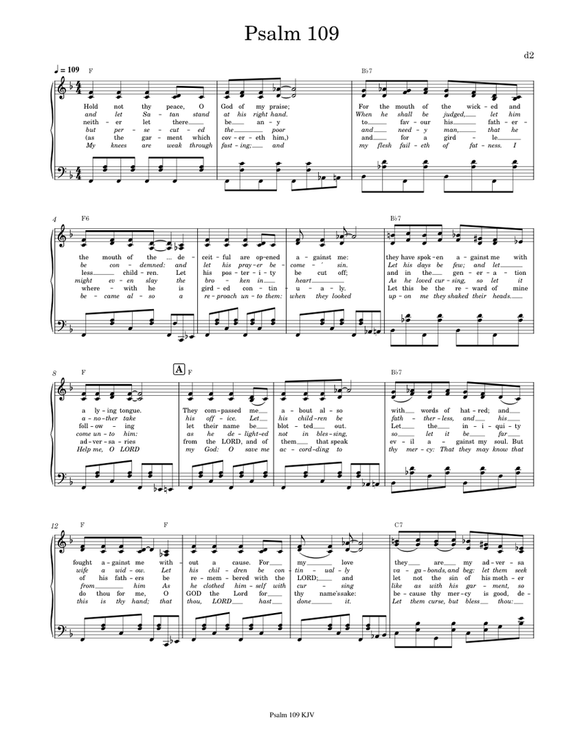 Psalm 109 kjv piano tutorial