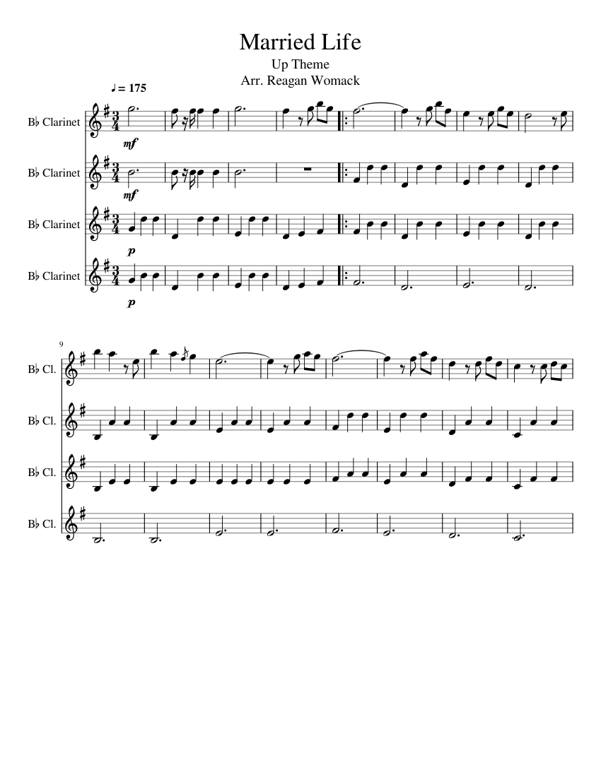 Married Life for Quartet Sheet music for in bflat