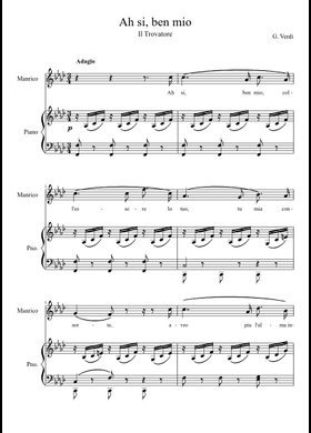 Free Il Trovatore by Giuseppe Verdi sheet music | Download PDF or