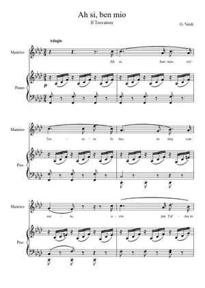 Verdi, Il Trovatore: Stride la vampa Sheet Music for Piano, Flute Verdi, Il Trovatore: Stride la vampa Sheet Music for Piano, Flute