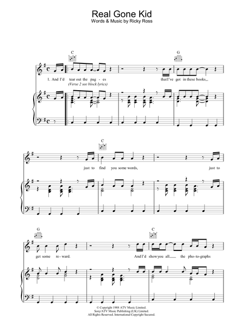 Real Gone Kid - Deacon Blue (Piano-Vocal-Guitar (Piano Accompaniment))