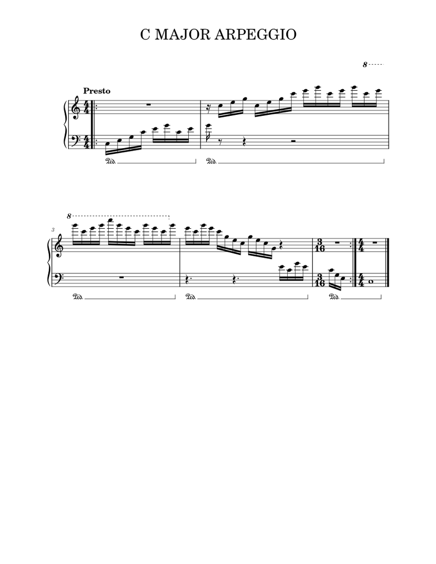 C Major Arpeggio Sheet Music for Piano (Solo) easy | MuseScore.com