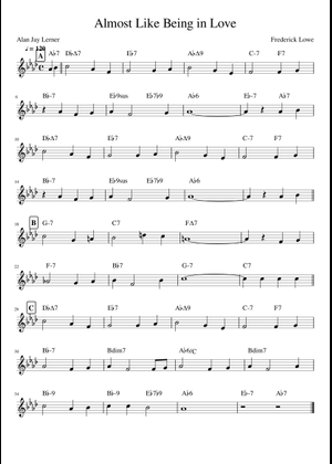 Vo＆BB楽譜「Almost Like Being In Love」(絶版) Play Official version of Almost Like Being in Love Sheet