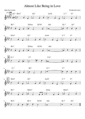 ボーカル ビッグバンド譜面:ALMOST LIKE BEING IN LOVE ボーカル ボーカル ビッグバンド譜面:ALMOST LIKE BEING IN LOVE ボーカル