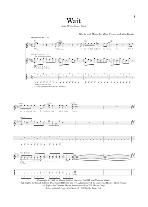 Play Official version of Wait Sheet Music by White Lion for