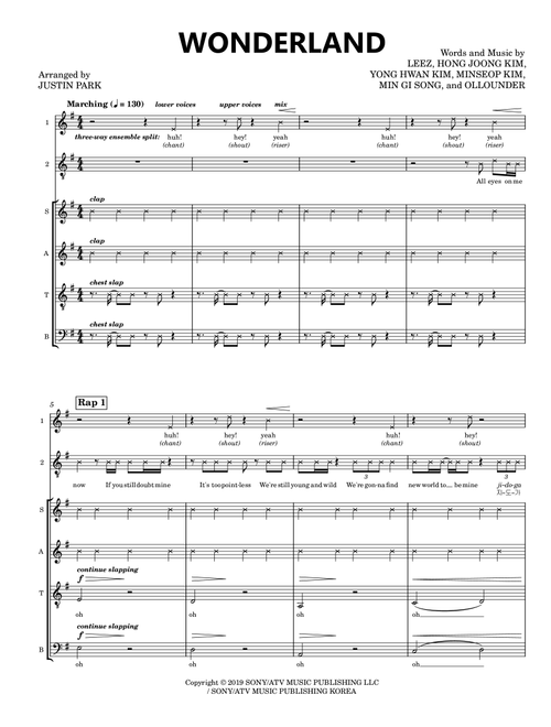 Wonderland (Arr. Justin Park) - Ateez (Choral, SATB)