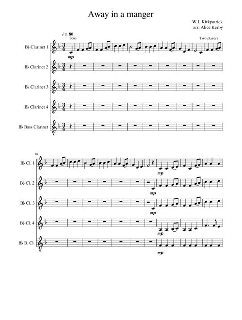Away in a manger (clarinets)