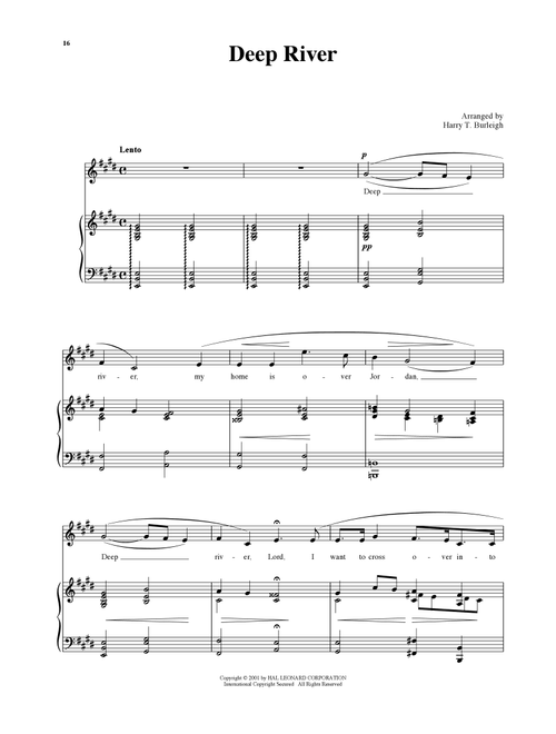 Deep River (Ed. Richard Walters) - African American Spiritual (Piano Vocal)