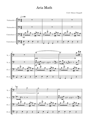 Aria Math - Double Bass Quartet Sheet Music for Woodwinds (other