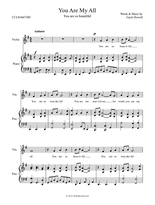 You are my all in all - Misc Praise Songs