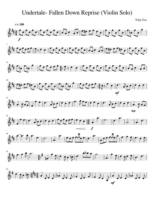 Undertale-Fallen Down Reprise (Violin Solo)