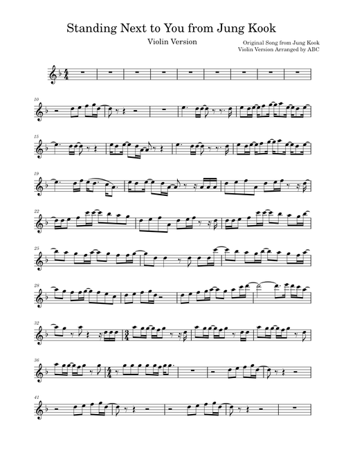 Standing Next To You – Jungkook (정국) --Violin Version