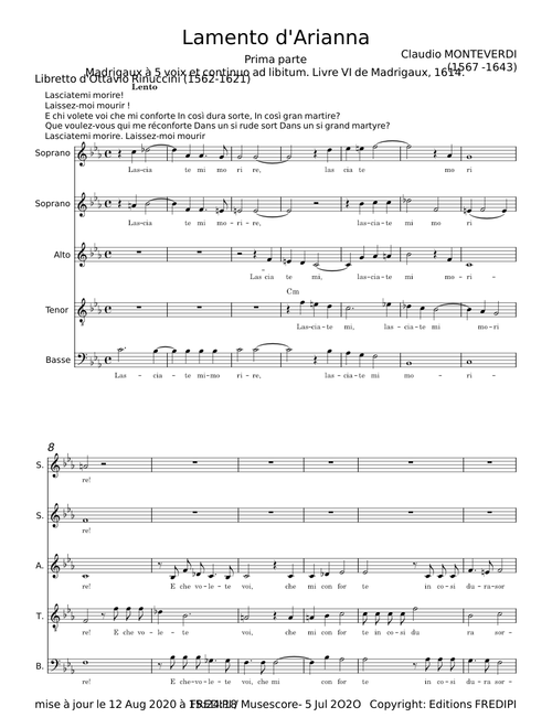 Lamento d'Arianna, SV 107 - Claudio Monteverdi