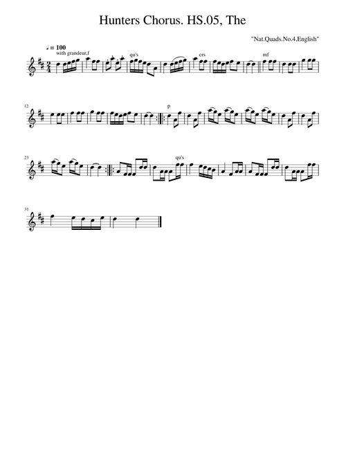 The Hunters Chorus. HS.05
