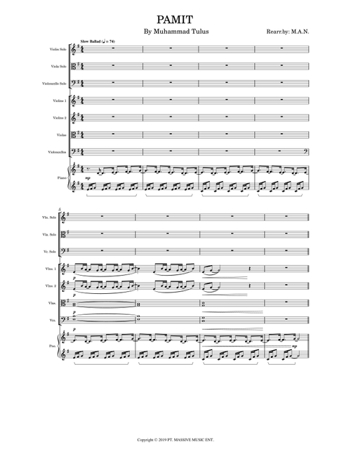 Pamit (Arr. Azrai Norzuki (M.A.N.)) - Tulus (String Ensemble)