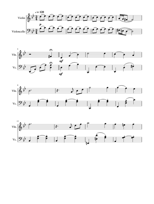 Howls Moving Castle Merry Go Round of Life: Violin and Cello