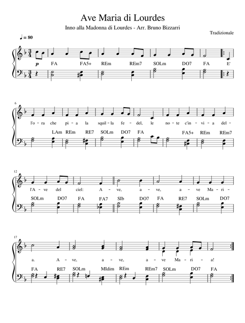 Ave Maria di Lourdes – Trad.