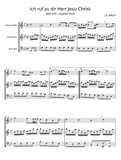 Ich ruf'' zu dir, Herr Jesu Christ - J S Bach, G F Handel, W A Mozart