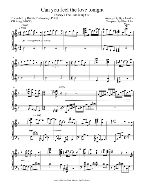 Can you feel the love tonight(Lion King) - Kyle Landry
