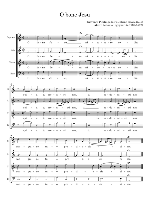 O bone Jesu - Giovanni Pierluigi da Palestrina