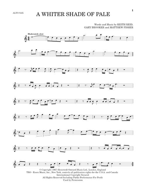 A Whiter Shade Of Pale - Procol Harum (Alto Sax Solo)