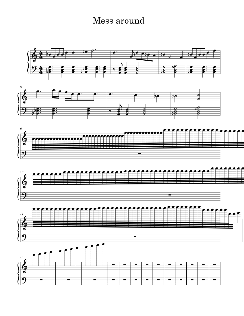 Mess around Sheet Music for Piano (Solo) easy | MuseScore.com