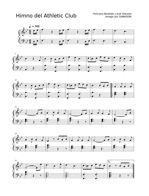 Himno del Athletic Club de Bilbao – José de Olaizola y Feliciano Beobide