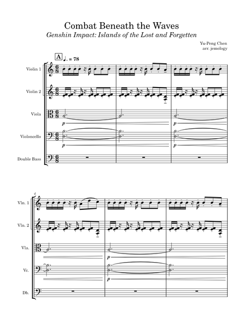 Enkanomiya Battle OST — Combat Beneath the Waves — String Quintet