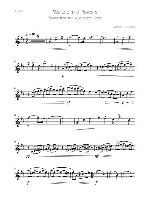 Waltz of the Flowers - The Nutcracker - Oboe Solo (Arr. Ygor Nunes) - Tchaikovsky (Oboe Solo)