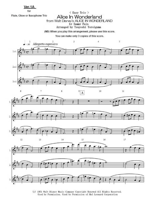 Alice In Wonderland from Walt Disney's ALICE IN WONDERLAND (Arr. Tsuyoshi Yoroiguma) - Bill Evans (Large Ensemble)