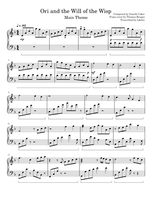 Ori and the Will of the Wisps - Main Theme (Thomas Kruger piano version)