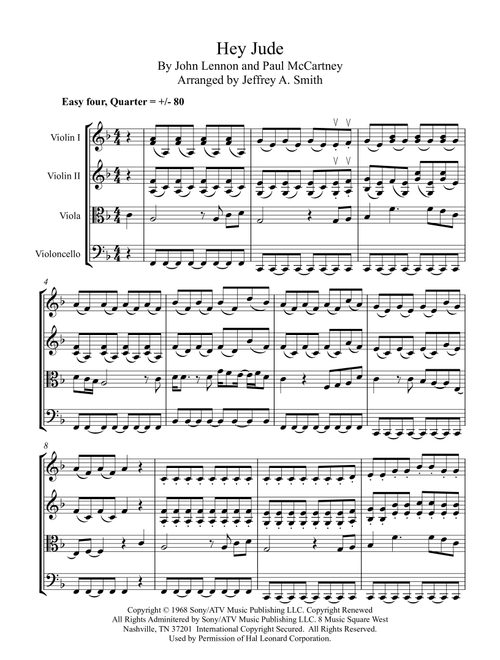 Hey Jude (Arr. Jeffrey A. Smith) - The Beatles (String Quartet)