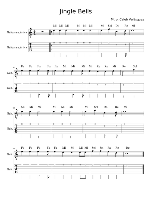 Jingle Bells Guitarra TAB