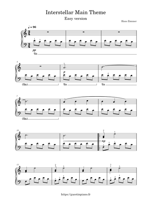 Interstellar Main Theme (First step) Easy - Hans Zimmer