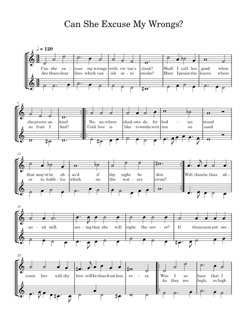 Can she excuse my wrongs – John Dowland