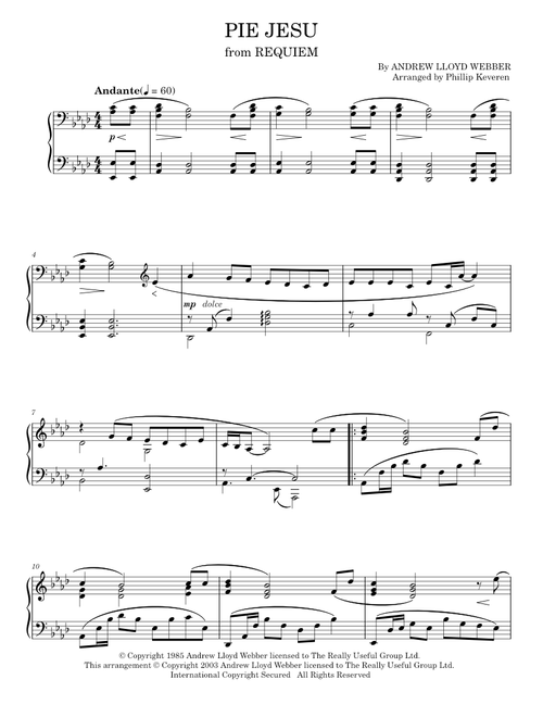 Pie jesu - Andrew Lloyd Webber (Piano Solo)