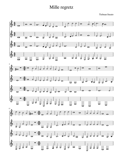 Tielman Susato - Mille regretz
