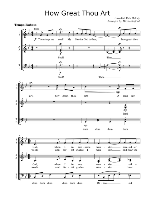 How great thou art – Misc Praise Songs