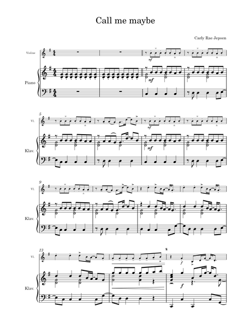 Call me maybe vl_Piano