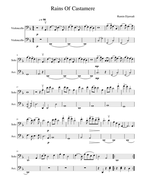 Rains Of Castamere Cello Duet