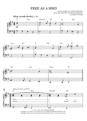 Play Official version of Free as a bird Sheet Music by The Beatles