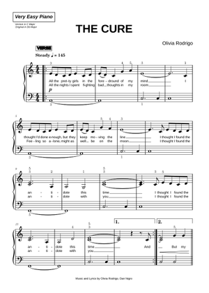 Play Official version of The Cure Sheet Music by Olivia Rodrigo
