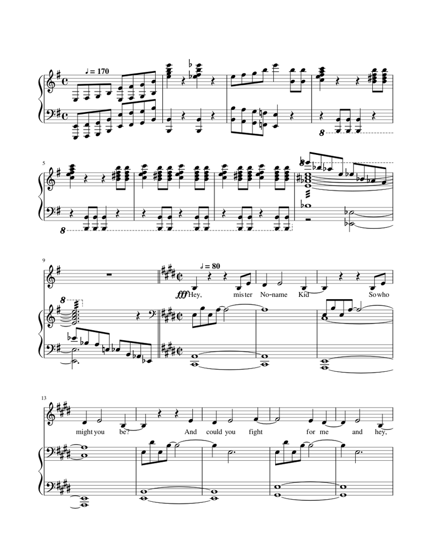 Heathers the musical fight for me Sheet music for Piano, Vocals