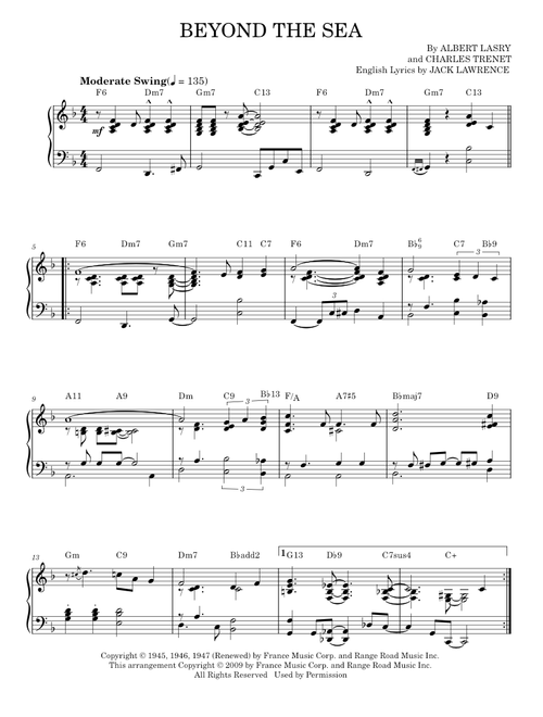 Beyond the sea - Bobby Darin (Piano Solo)