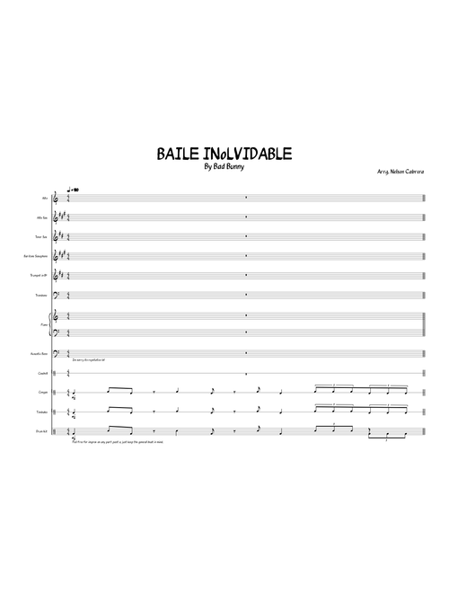 BAILE INoLVIDABLE – Bad Bunny (Jazz combo)