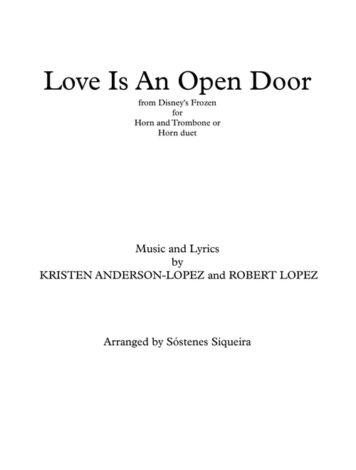 Love Is An Open Door (Arr. Sóstenes Siqueira) - Kristen Bell & Santino Fontana (Instrumental Duet)