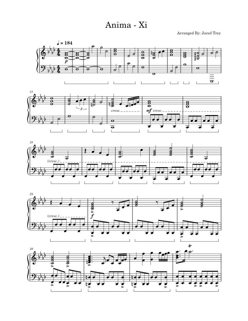 ANiMA from DEEMO – Xi Sheet Music for Piano (Solo) | MuseScore.com