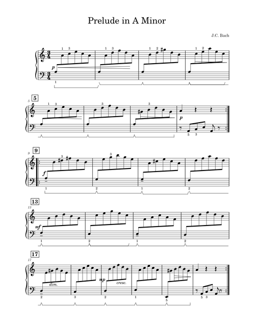 Prelude in a minor – J C Bach