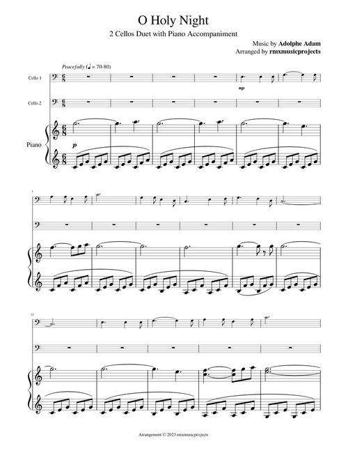 O Holy Night – Adolphe Adam 2 Cellos Duet